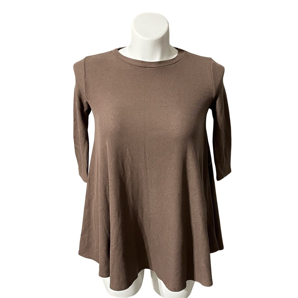 Project Social T‎ Brown Pullover Swing Sweater Womens Size Small